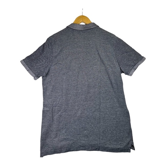Banana Republic Mens Short Sleeve Pique Polo Shirt Logo Navy Solid Preppy Size L - Picture 2 of 4